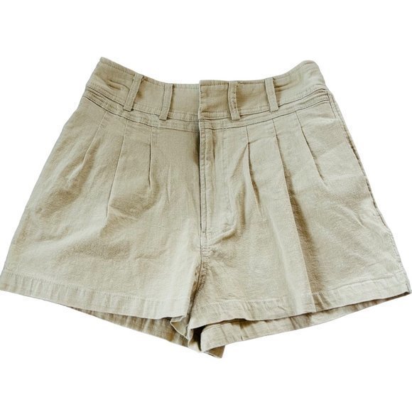 Wishlist Apparel Women’s Pleated Front Beige Shorts Size Sm - Picture 1 of 11